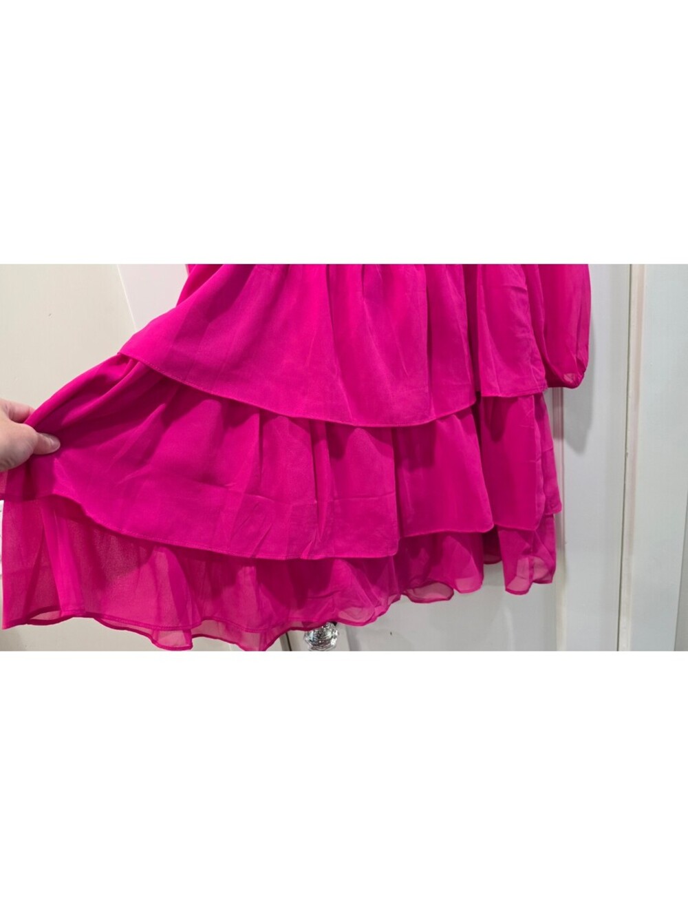 Byimns Pink Ruffle Tiered Dress XL - Picture 10 of 16